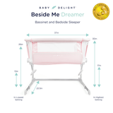 Beside Me™ Dreamer Bassinet & Bedside Sleeper - Peony Pink