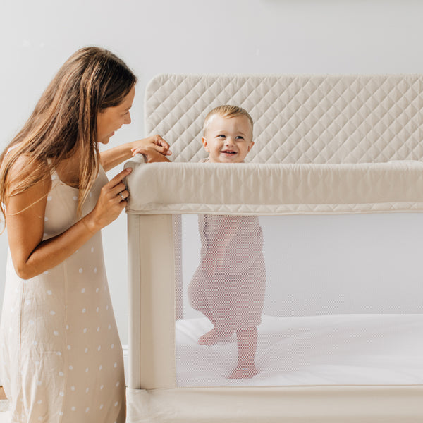 Lunaire Full Size Mesh Crib and Playard - Organic Oat