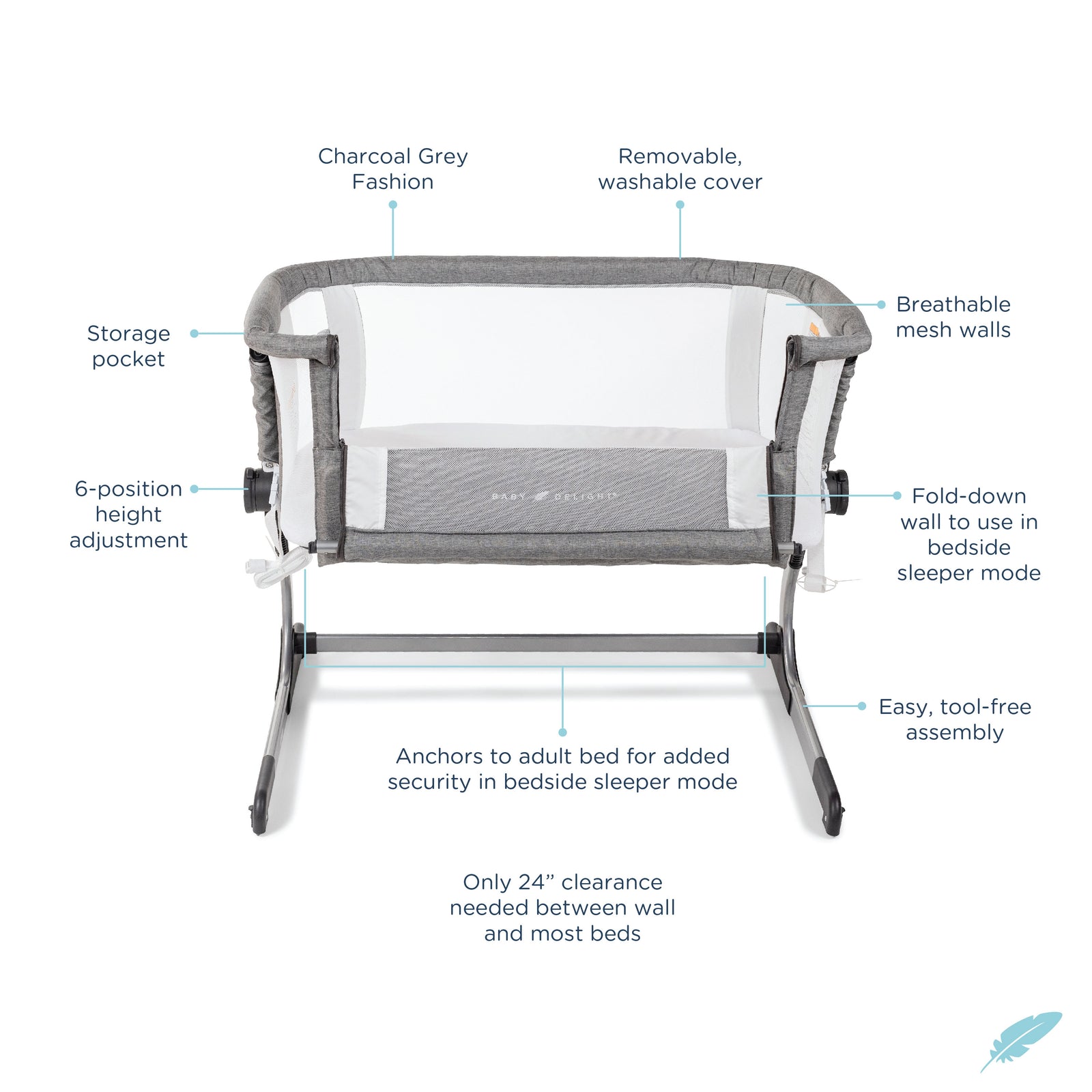 Bassinet with fold down side online