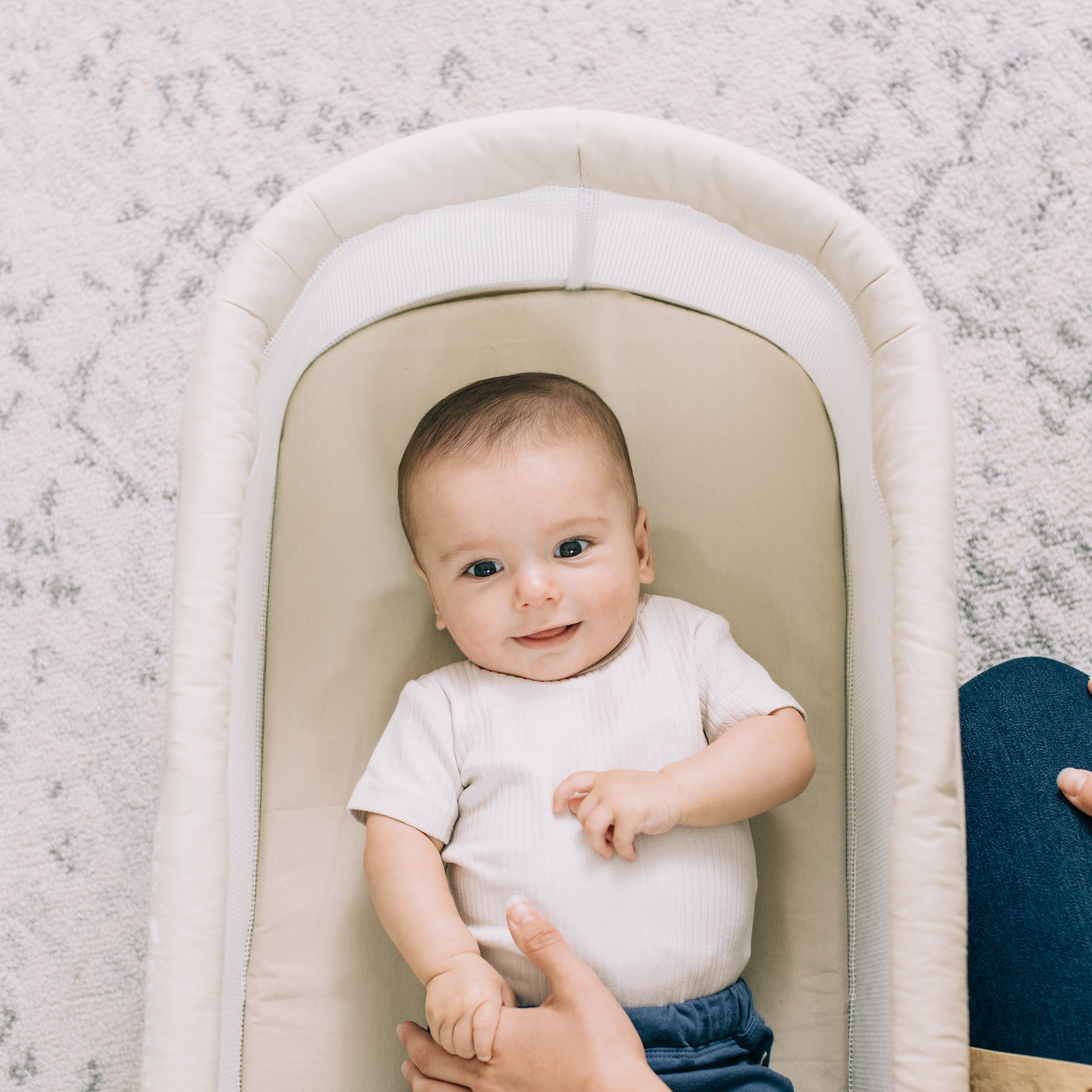 Snuggle Nest™ Organic Portable Bassinet-Organic Oat | Baby Delight