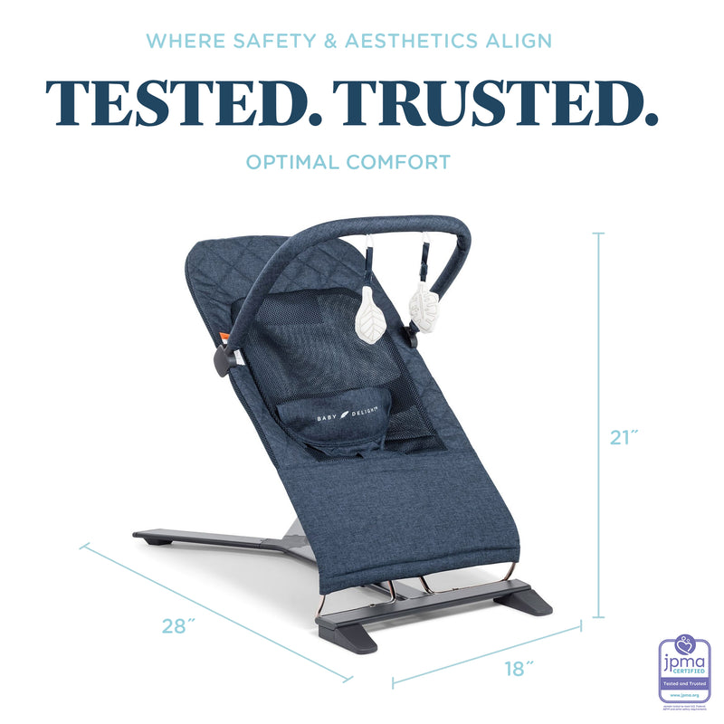 Alpine Deluxe Portable Bouncer - Quilted Indigo