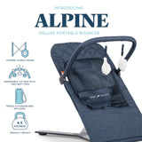 Alpine Deluxe Portable Bouncer - Quilted Indigo