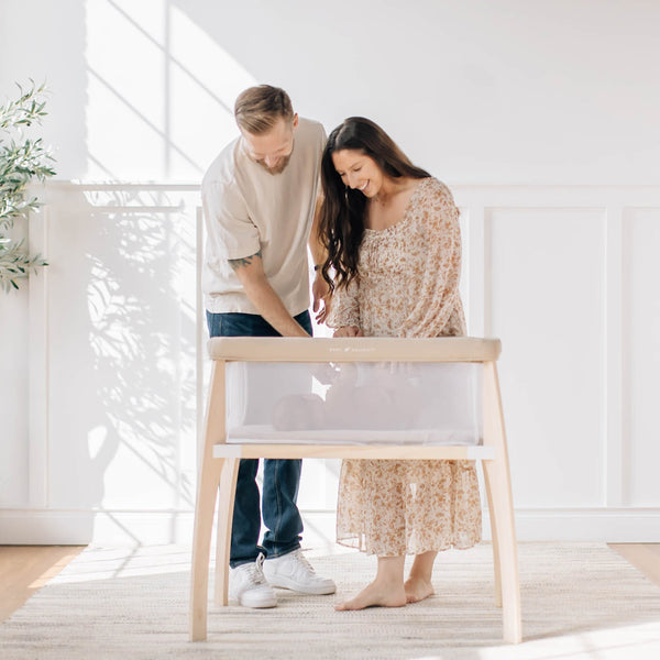 Heirloom Willow Wooden Bassinet - Organic Oat