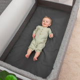 Lunaire Full Size Mesh Crib and Playard - Charcoal Tweed