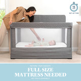 Lunaire Full Size Mesh Crib and Playard - Charcoal Tweed