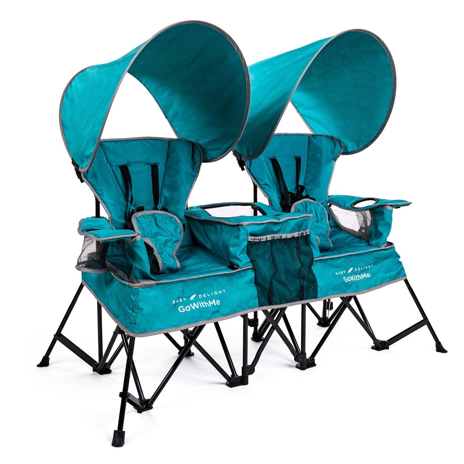 Go With Me Duo Deluxe Portable Double Chair Teal Baby Delight